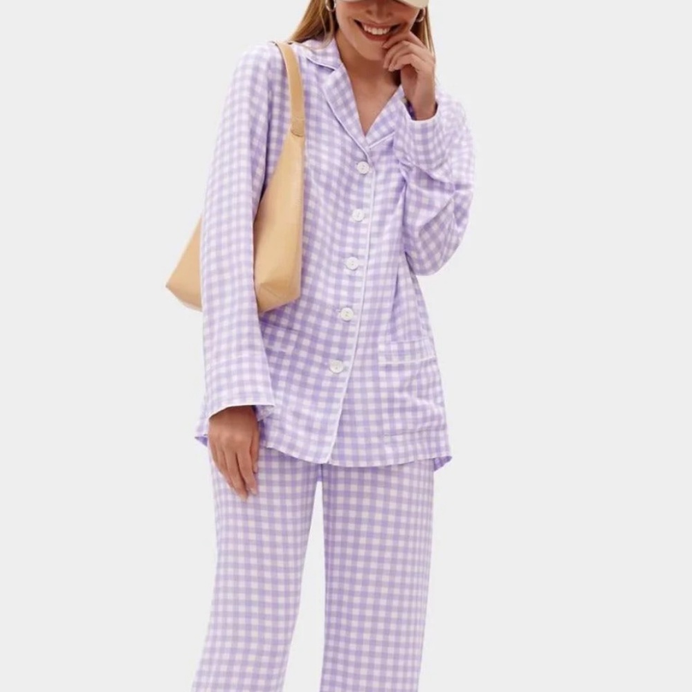 Sleeper Gingham Lavender Feather Pajamas